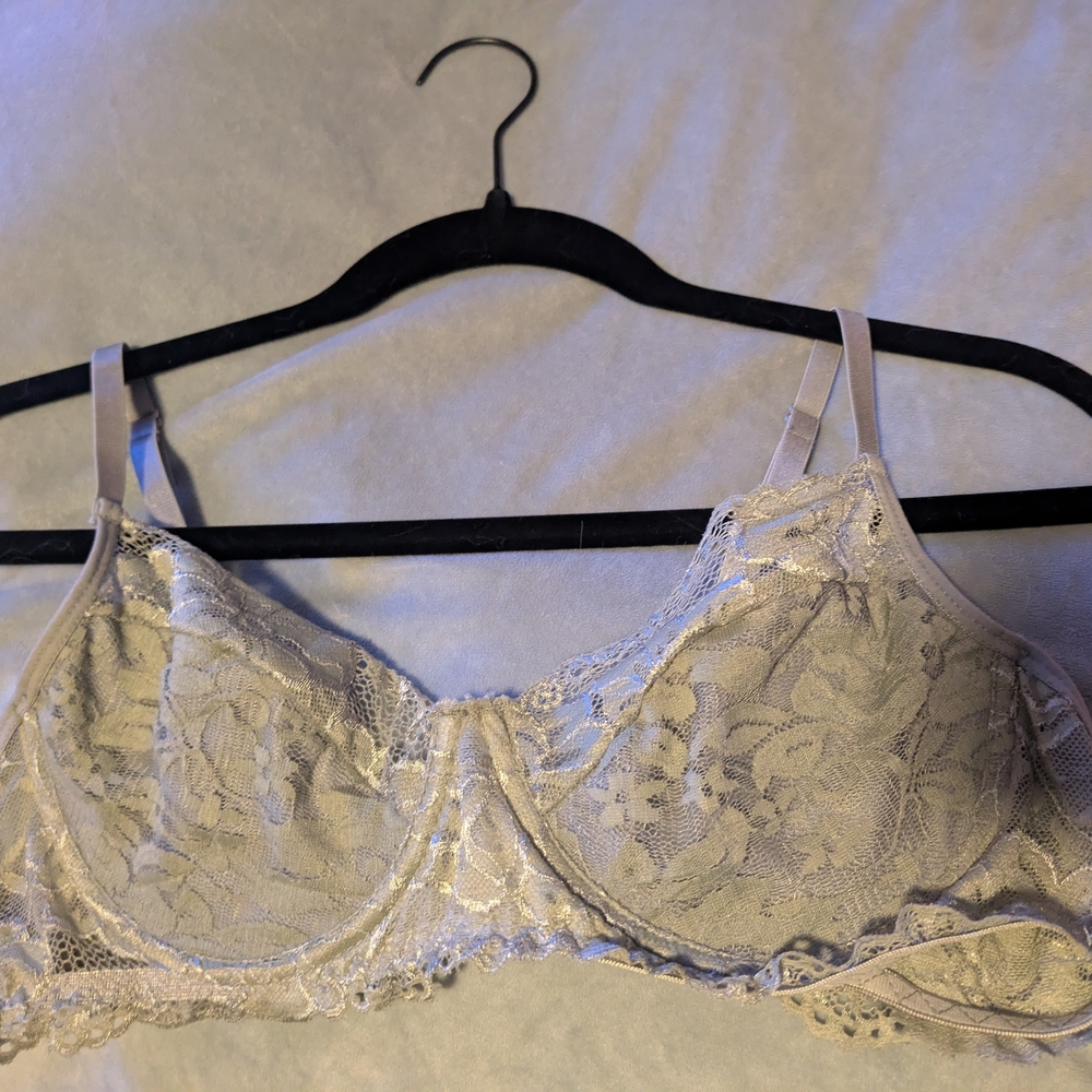 Sage Green Lace Unlined Underwire Bra